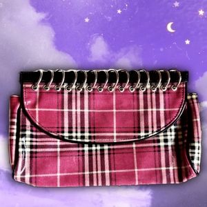 Goth Grunge Y2k Plaid Wristlet Clutch Bag
